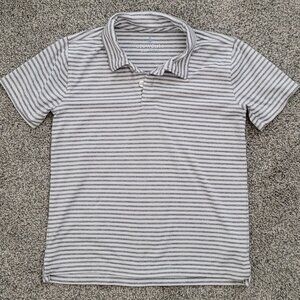 Boys Crewcuts  Grey & White  Striped Polo Shirt Small  6-7